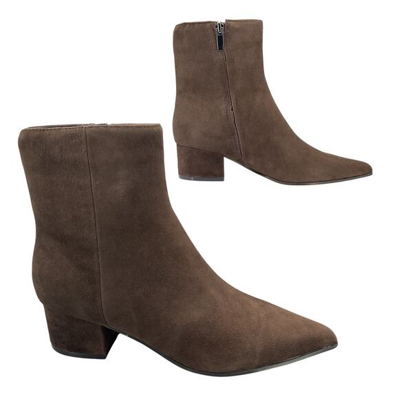 NEW Nine West Women Maribu Pointy Toe Dress Ankle Boot Brown Size 7M - Picture 1 of 10